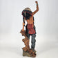 Native American Warrior Chief Statue Spear & Animal Hide Figurine Large 16.5"