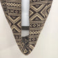 Geometric Tribal Infinity Scarf Brown Cream Acrylic Knit Neck Warmer 12x30" Vtg