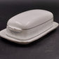 Noritake Cumberland Covered Butter Dish 8" White Floral Platinum Trim Vtg