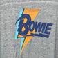David Bowie Graphic V-Neck T-Shirt Women's XL Gray Burnout Hi-Low Varsity Tee