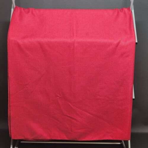 Red on Red Textured Linen Tablecloth 100" Long x 60" Wide Vintage