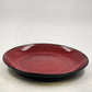 Oneida Sunset Stoneware Dinner Plate Red Glaze Black Ribbed Back 10.5" China