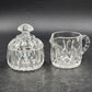 Gorham Crystal Althea Creamer & Sugar Bowl Set Elegant Cut Glass Vintage 1960s