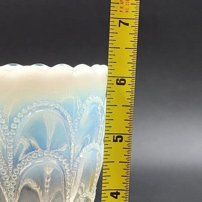 Beads & Bark Novelty Vase by Northwood White Opalescent Goblet 1903 Antique