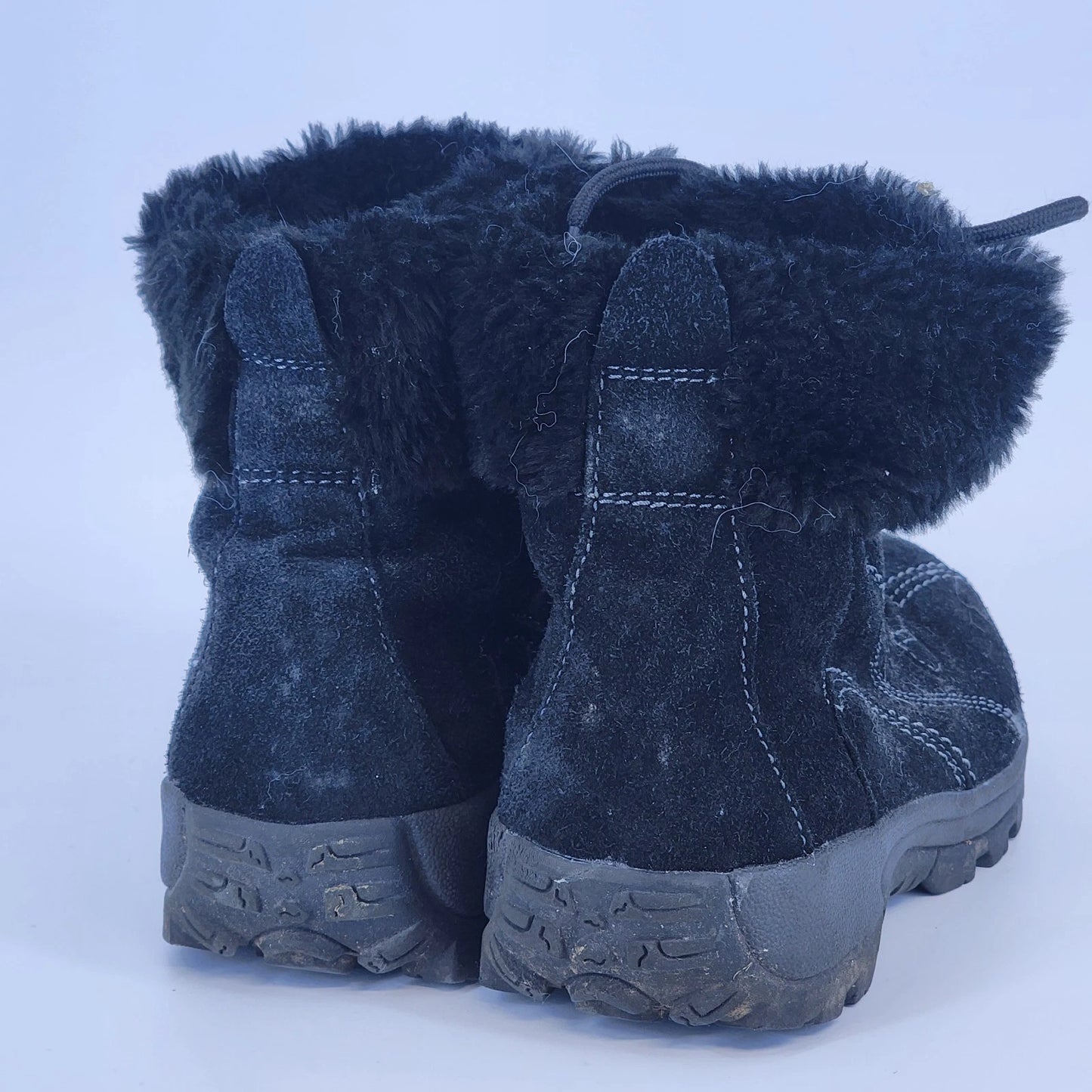 Earth Spirit Black Suede Lace Up Ankle Boots Womens Size 8 Winter