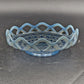 Imperial Katy Blue Bowl Opalescent Diamond Lace Edge Depression Glass 6" Vintage