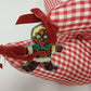 Large Fat Fabric Stuffed Christmas Tree Handmade Red Gingham Body Green Top Bows