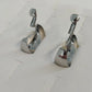 Silver Tone Wide Half Hoop Clip On Earrings Polished Concave Vintage
