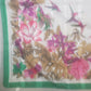 Head Scarf Polyester Green Purple Hummingbird Floral Print 31" Bandana Italy