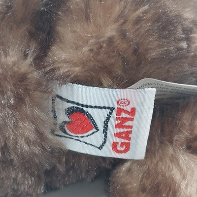 Ganz Chocolate Truffles Teddy Bear with Hearts Bow Stuffed Toy Animal 14"