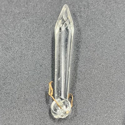4 Rock Icicle Spear Crystal Faceted Glass Chandelier Prisms 2.9" Wire Connector
