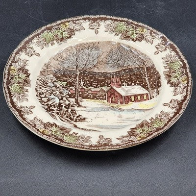 Johnson Brother Dinner Plate 9.75" School House Friendly Village Country Scene