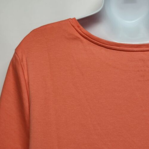 Croft & Barrow Woman's Shirt Size XL Crew Neck Coral Short Sleeve Classic Tee