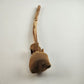 Native American Log Wood Drum & Beater Stretched Raw Hide Skin No Tree Bark Vtg