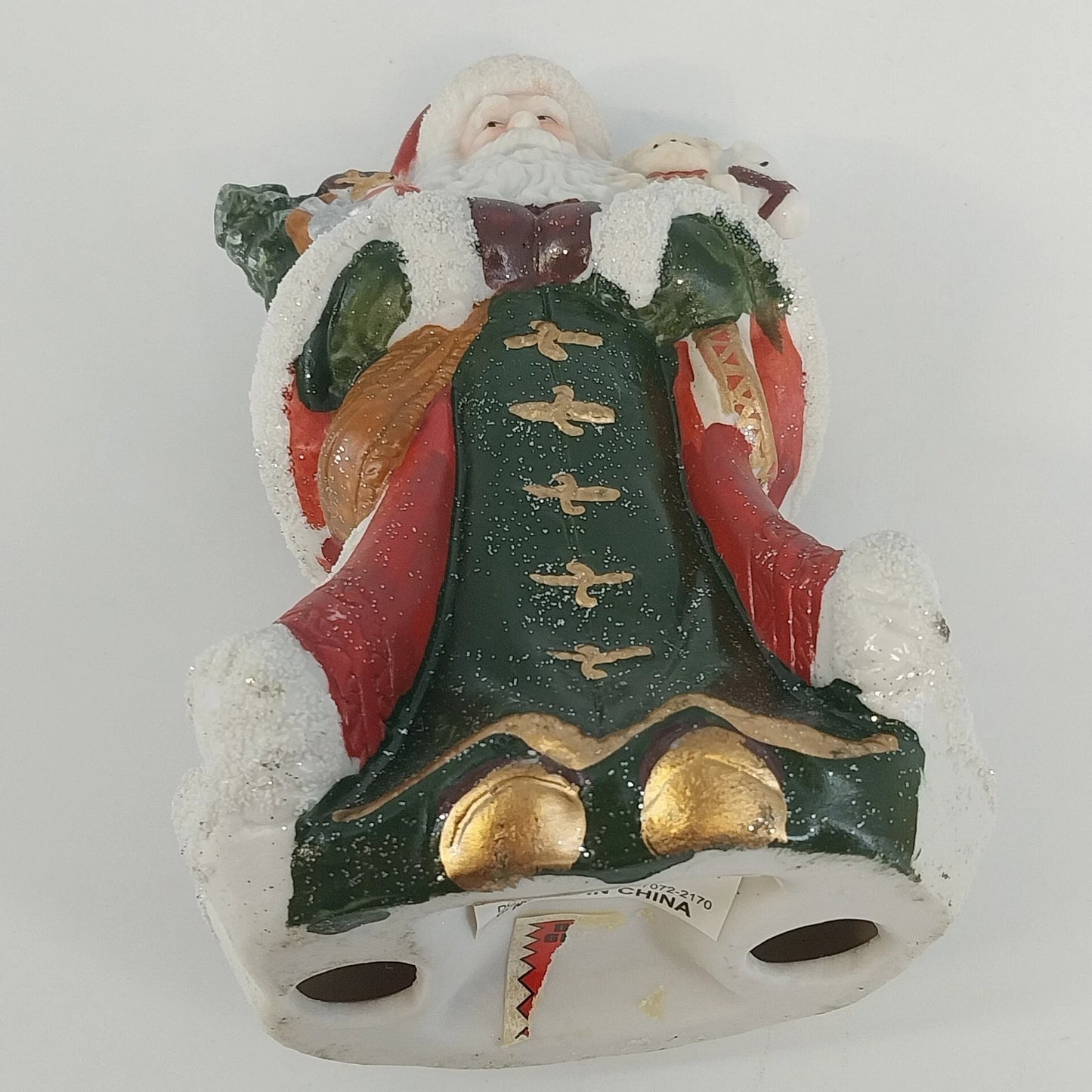 Santa Christmas Ceramic Figurine Tree Teddy Bear Candy Cane Holiday Decor 5.75"
