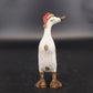 Tii Collections Santa Hat Duck Figurine Carved Wood White 7" Christmas Decor