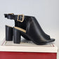 Pierre Dumas Holly 1 Peep Toe Ankle Boots Black Women Size 8