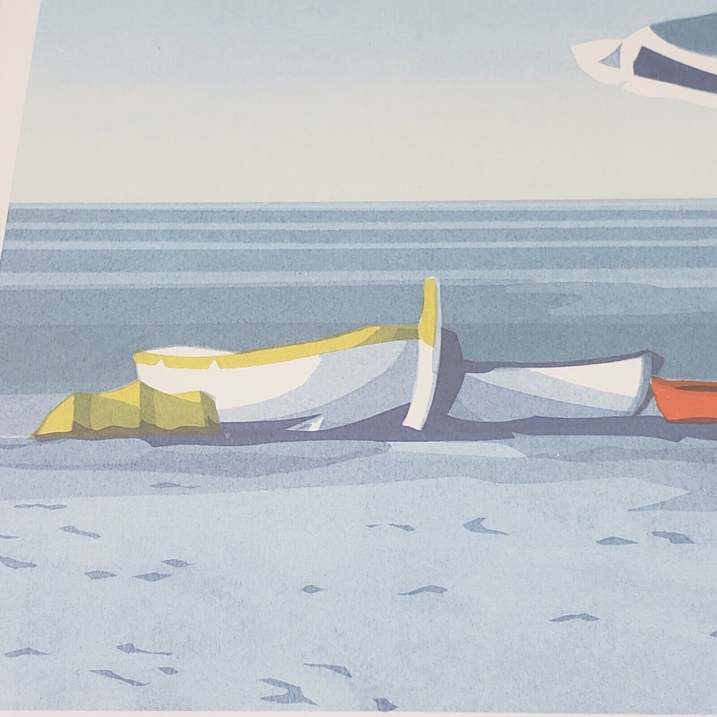 Tropical Ocean View Framed Double Matted Art Print Wall Picture Signed Soft Tone