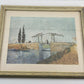 Framed Print Vincent van Gogh Langlois Bridge at Arles Vintage 1950 Wall Art 10"