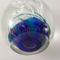 Egg Paperweight Triple Spiral Air Bubble Helix Swirl Art Glass Colors in Base