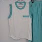 Hastings & Smith Tank Top Skirt 2 pc Set Womens Aqua White Striped Sleeveless