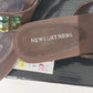 Newport News Rhinestone Thong Slide Sandals Womens Size 8 Brown