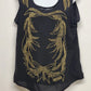 Solution Black Tank Top Large Gold Beaded Cotton Polyester Embellished Glam Vtg