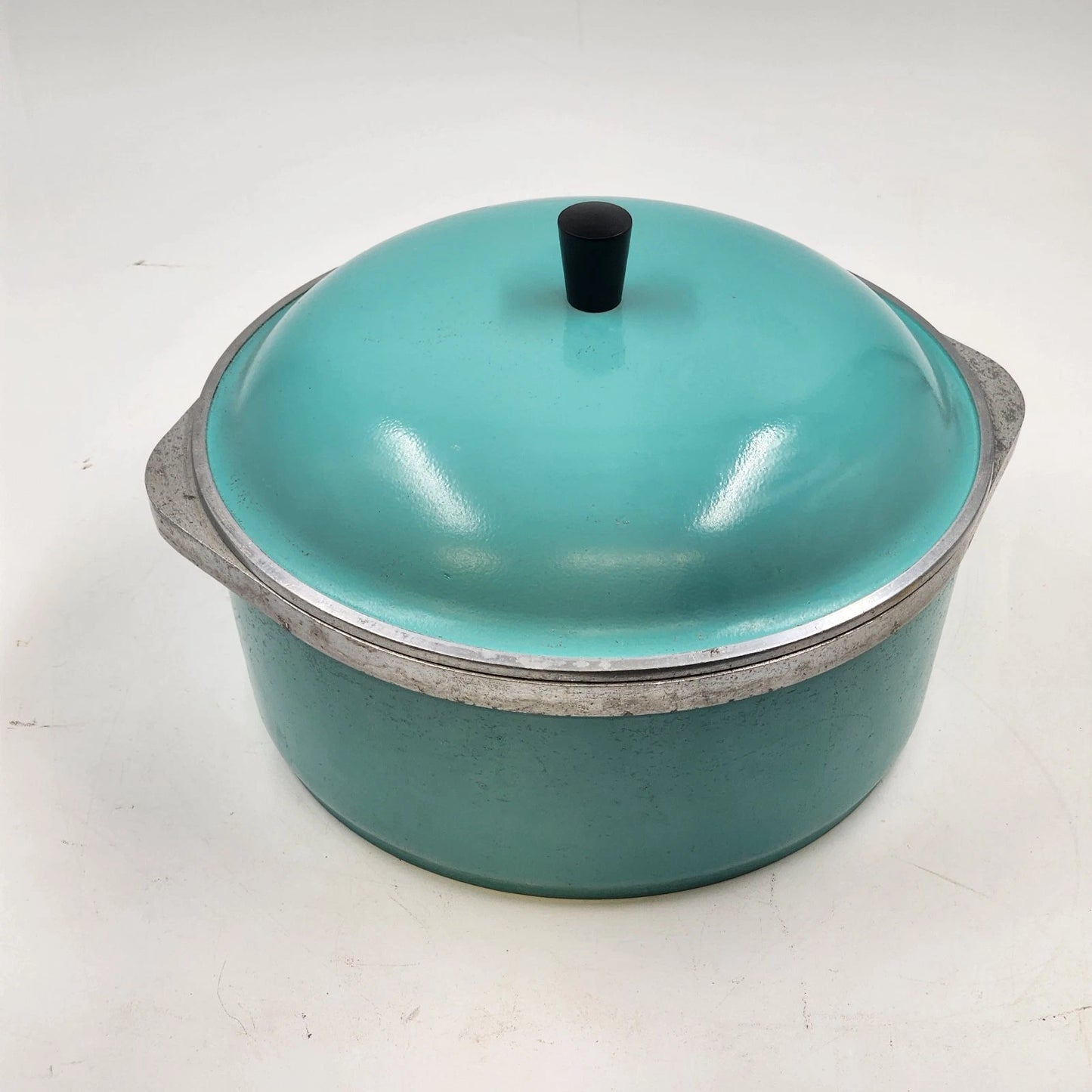 Club Aluminum 4 Qt Dutch Oven Turquoise 10" Stock Pot w/ Lid Vintage 1960s
