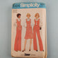 Simplicity 7305 Vintage Sewing Pattern 1970's Vest Skirt Pants in Half Sizes 20½