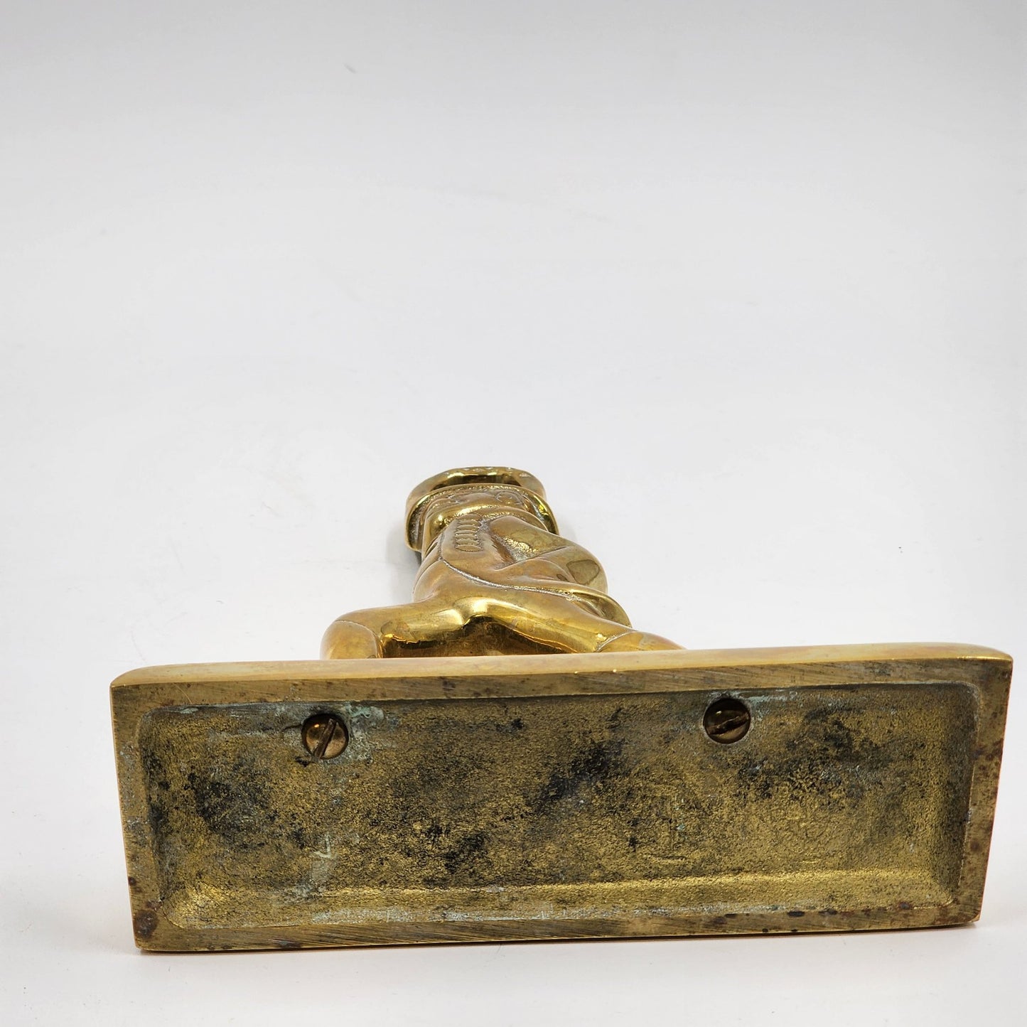 Virginia Metalcrafters Pair of Brass Hessian Soldiers Door Stoppers Bookends Vtg