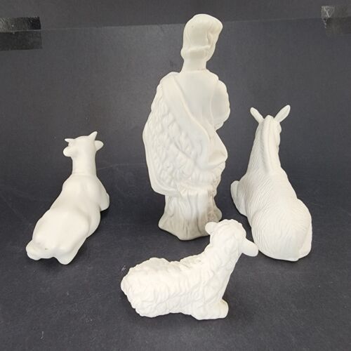 Home Accents 10 Piece Nativity Set Bisque White Ceramic 7½" Figurines with Box