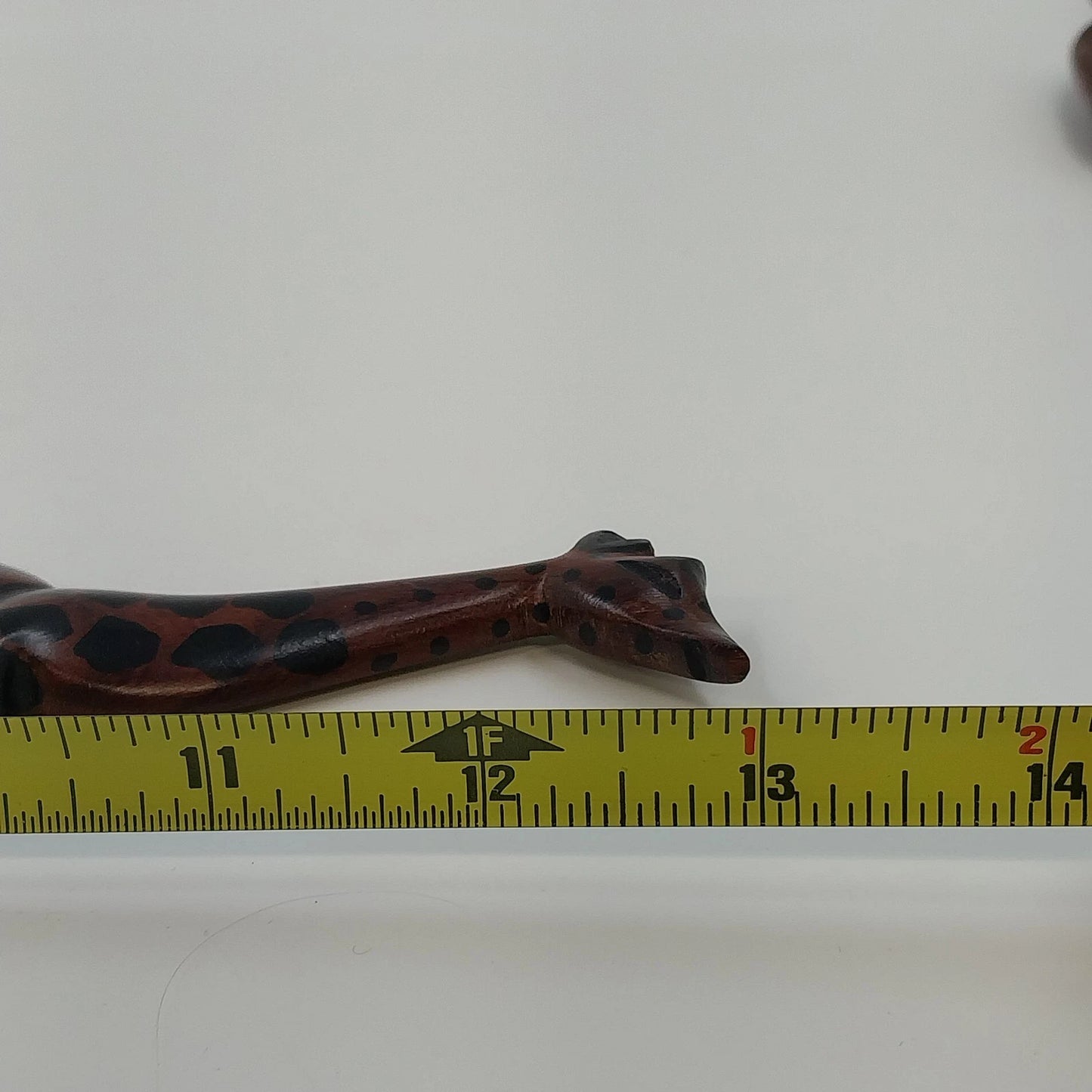 South African Hand Carved Wood Giraffe Salad Serving Fork Spoon Set Brown 13"