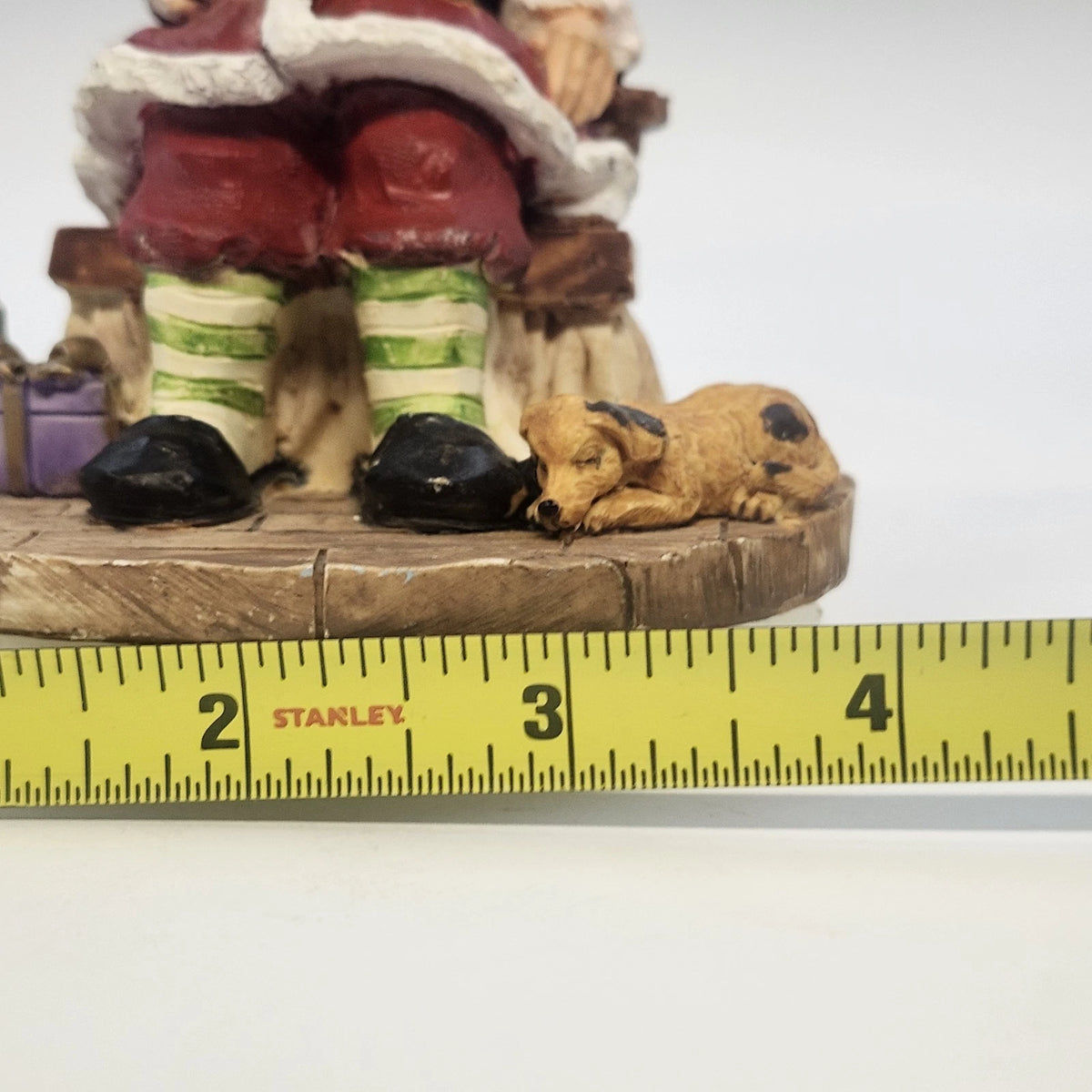 Candle-lite Sleeping Santa Candle Topper Figurine 4.25" Chair Cats Dog Gifts Vtg