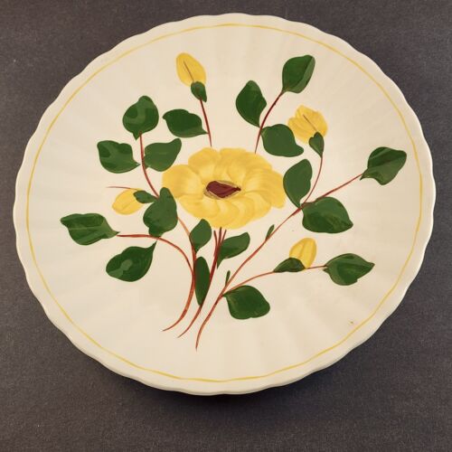 Southern Potteries Blue Ridge Yellow Nocturne Hand Painted 10¼" Dinner Plate