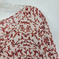 Women's Boho Embroidered Crop Top Medium White Floral Blouse