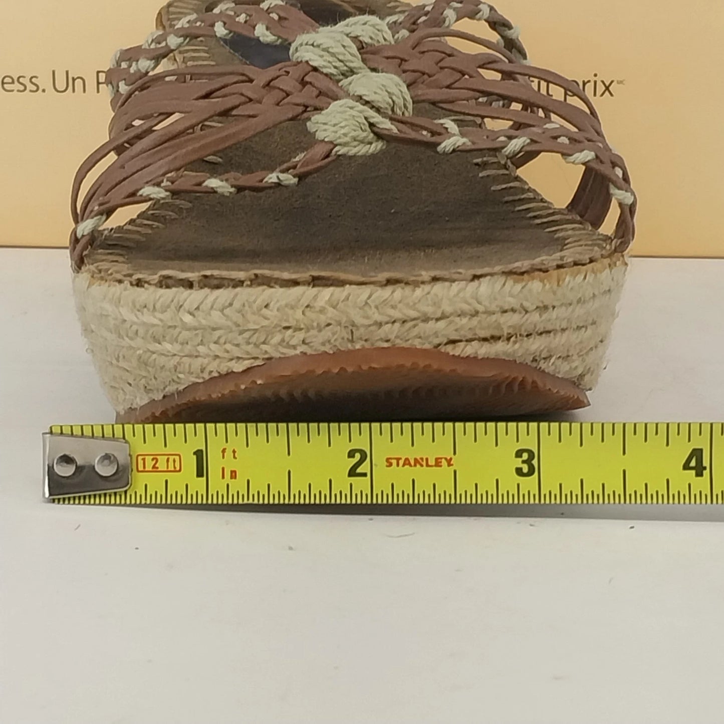 Montego Bay Club Wedge Sandals Brown Espadrille Platform Women's 7.5 Casual