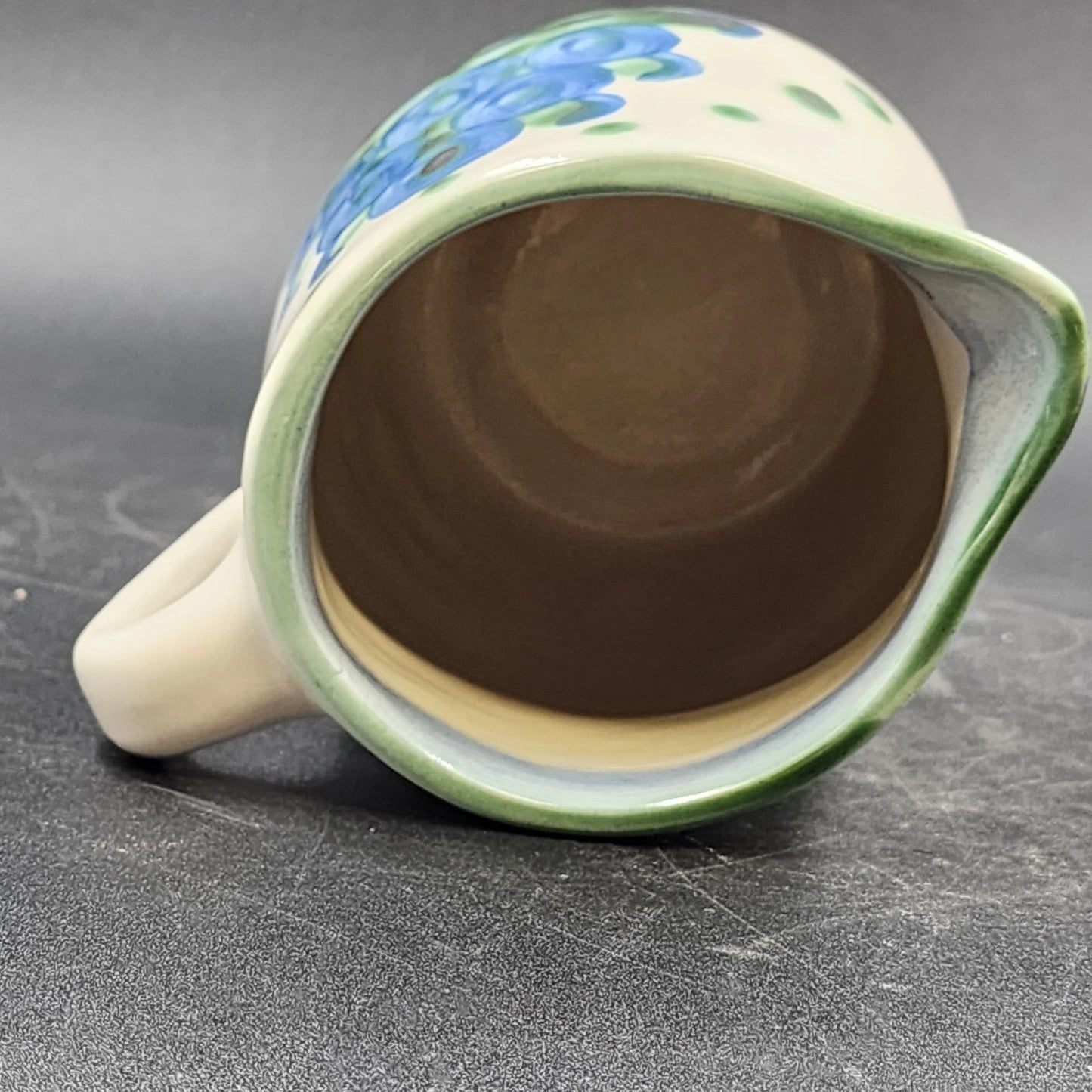 Hadley 24 oz Small Pitcher 5” Blueberry Bouquet Hand Painted Stoneware Pottery