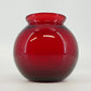 Anchor Hocking Royal Ruby Red Ivy Ball Vase 4" Round Solid Glass Decor Vtg USA