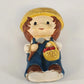 Vintage Farmer Boy Head Vase Planter Straw Hat Country Decor