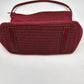 The Sak Red Woven Crochet Shoulder Bag Purse Leather Strap 12"x10"x6" Vintage