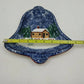 Cook's Bazaar Bell Shaped Plate 10x9" Holly Mountain Lodge Winter Scene Ceramic