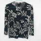 Requirements Women's Floral Stretch Long Sleeve Top Black White Size M Casual