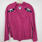 Wrangler Women’s Medium Pink Western Blouse Button Front Applique 90s Cowgirl Rodeo Shirt