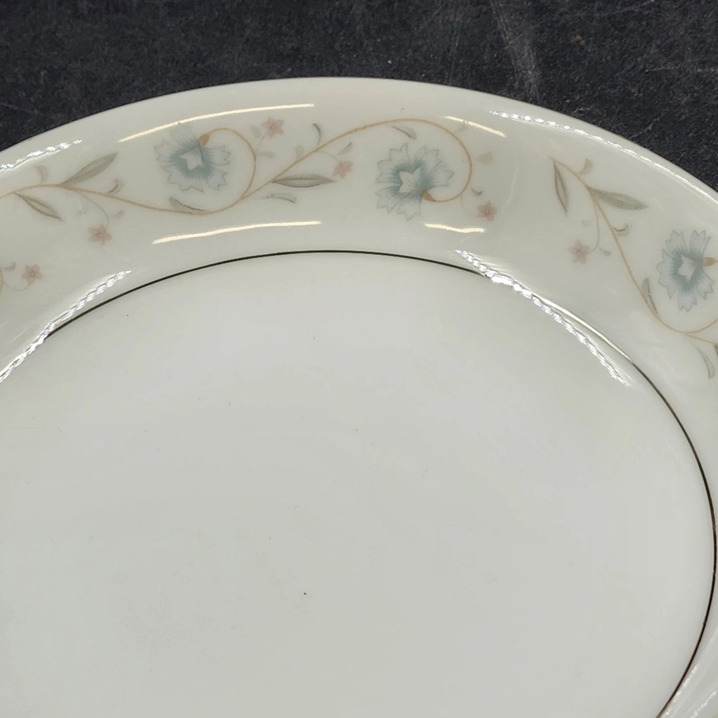 4 English Garden Coupe Soup Bowls Platinum 1221 Fine China of Japan 7.5"