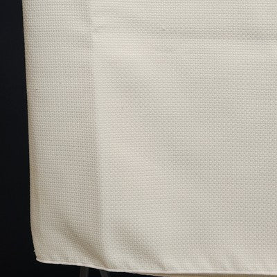 Off White Tablecloth w Waffle Woven Weave Motif Overlock Hem 50" x 70" Rectangle