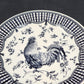 Queen’s Churchill Rooster Dinner Plate Black 10.5" Toile Floral Gingham Colombia