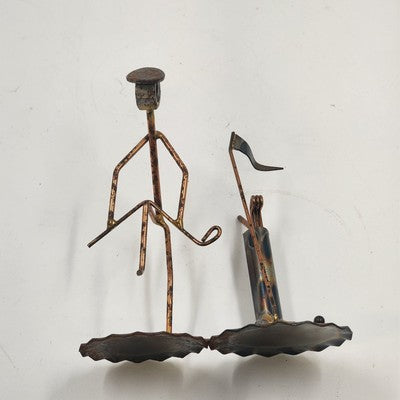 Golfer Breaking Club Rock Creek Metal Craft Art Sculpture 4.5" Vintage