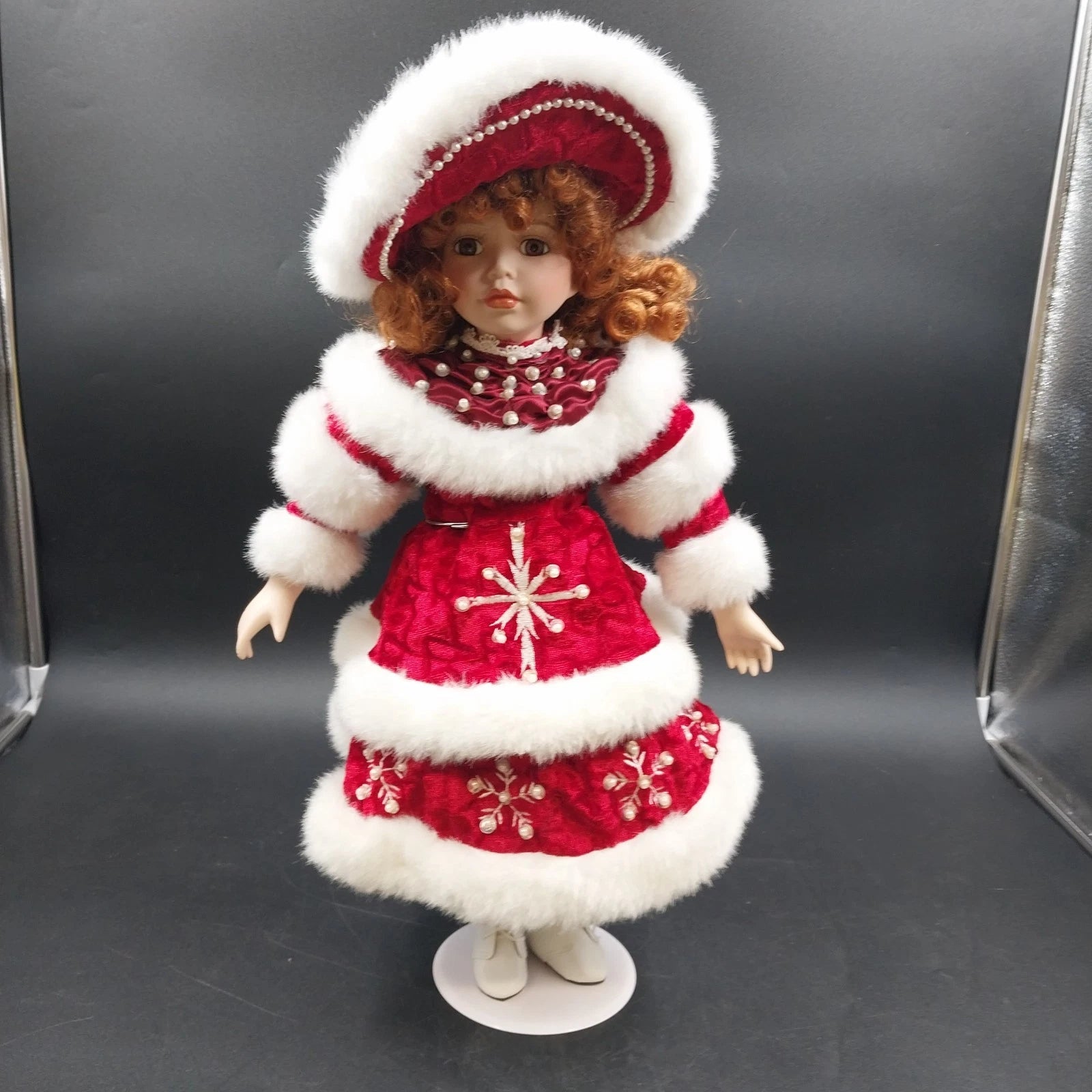 American Classics musical porcelain Christmas doll 19 inches