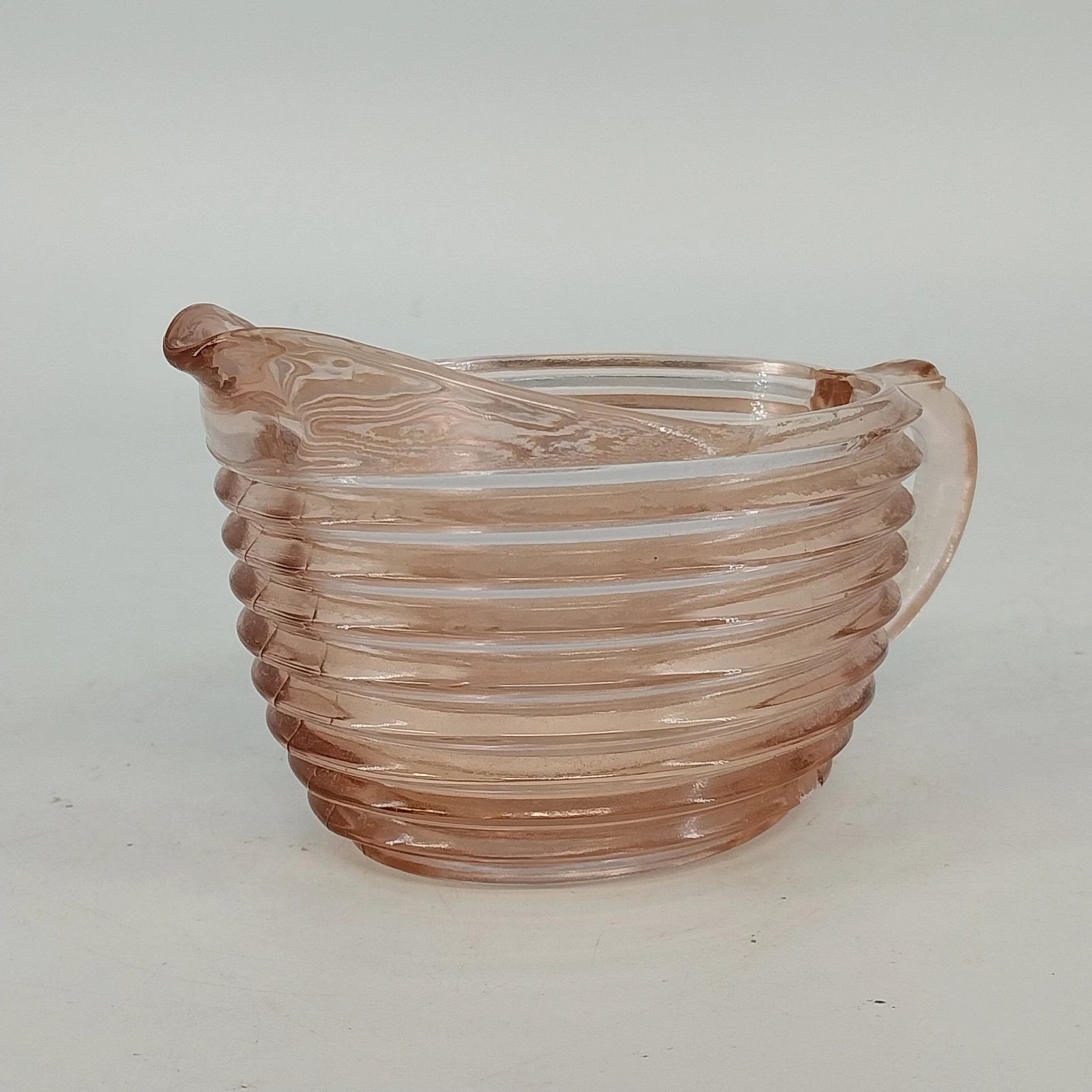 Vintage Anchor Hocking Manhattan pink depression glass creamer