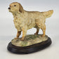 Vintage Arnart Golden Retriever figurine on wooden display base